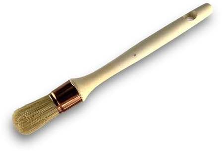 Kibros Lot 10 pinceaux de Pouce Brosse Ronde Soie Blanche Ø 29 mm | Brosse ronde soie blanche Ø 29 mm, virole cuivrée, manche bois, rechampissage volets moulures plinthes boiseries.