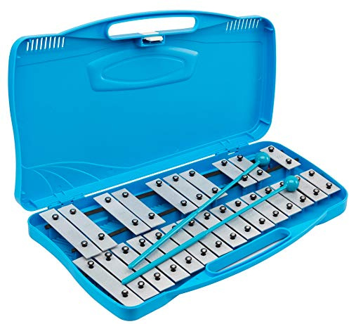 Glockenpiel carrillon metalofono xilofono ROCKSTAR AX25N2 cromático, 25 teclas silver con estuche y mazas - Rockmusic