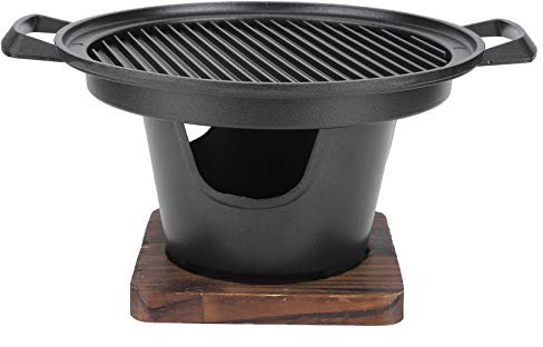 Senza Fumo Barbecue Coreano Grill - Domestico Portatile Stufa a Barbecue Bruciatore a Carbone Mini da Tavolo Non Fumatori Anti-Aderente BBQ Grill per Cucina Campeggio Picnic 26X21X12.5 cm