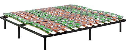 i-flair Metallbett Tellerlattenrost 200x200 cm auf Füßen, Gästebett Ergo IF57 mit Tellerfedern und Stauraum - für alle Matratzen und Betten geeignet