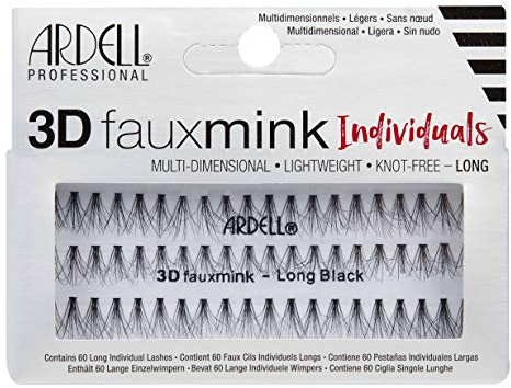 Ardell 3D Fauxmink Individual False Eyelashes, Long Length, Lightweight, 60 Lashes (Pack of 1)