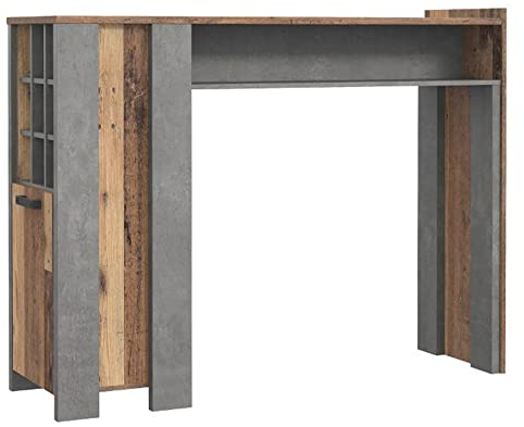 Buck Bartisch mit Beschichtung in Holz- und Betonoptik, Grau