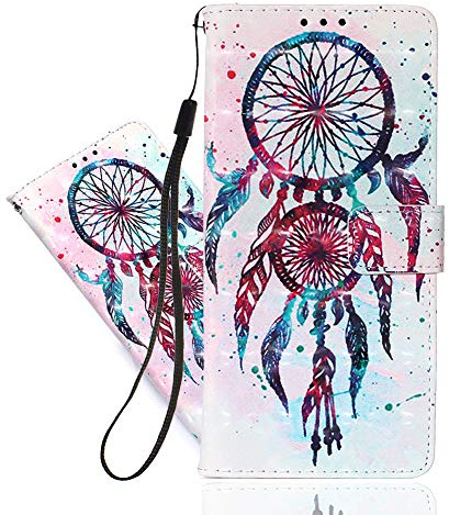 IMEIKONST Compatible with Motorola Moto E20 Wallet Case with Card Slots, Premium PU Leather Magnetic Closure Shockproof 3D Cute Design Cover for Moto E30 / E40. Blue Campanula YB