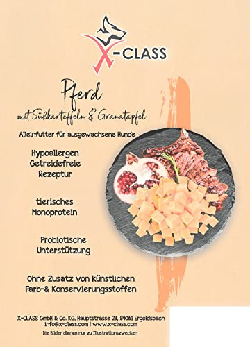 Pferd mit Süßkartoffeln & Granatapfel, getreidefreies Trockenfutter für ausgewachsene Hunde, 12kg