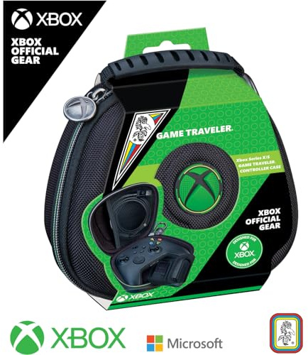RDS - Game Traveler Xbox Series X|S Controller Case - Licensed and Tested by Xbox, Hard Shell Ballistic Nylon, Securely Holds Your System X|S Controller, Mesh Pocket Holds Charge Cables