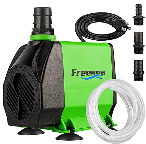 FREESEA Pond Submersible Water Pump: 1050GPH 100W Adjustable Ultra Quiet Fountain Pump with 6.5ft Tubing for Aquarium Fish Tank | Outdoor | Small Pond | Waterfall | Hydroponics