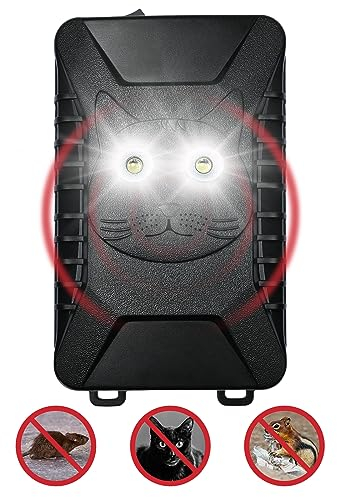 Repellente Ultrasuoni per Topi Auto Professionale, Repellente Cimici Dissuasori per piccioni, Anti Martore Insetti Roditori con Doppio Flash, Garage per Auto, Sala Macchine, Magazzino Cantina