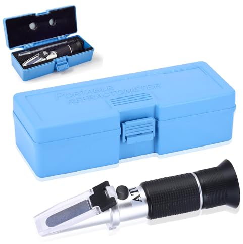 PZJFH Frostschutz Refraktometer, Refraktometer für Ethylenglykol, Propylenglykol, Tragbares Frostschutzprüfer Kühlmitteltester für Spirituose Destillierte Getränke und Ethanol