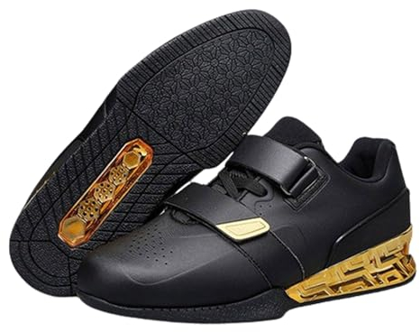 Powerlifting Bodybuilding Shoes Squat Schuhe Gewichtheberschuhe Herren mit Hartplastik-Keilabsatz,extrem rutschfest & stabil,Weightlifting Shoes mit starrer Gummi/TPU Sohle & Doppelverschluss,39-45 EU