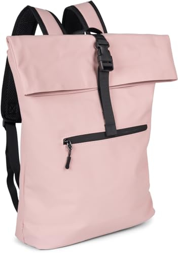 styleBREAKER Unisex Rucksack Wasserfest i Seesack Optik, Väska, Ryggsäck, Enfärgad Dragkedja, Laptop Fach, 02012408, Färg: Rosa, Rosor, Taglia Unica