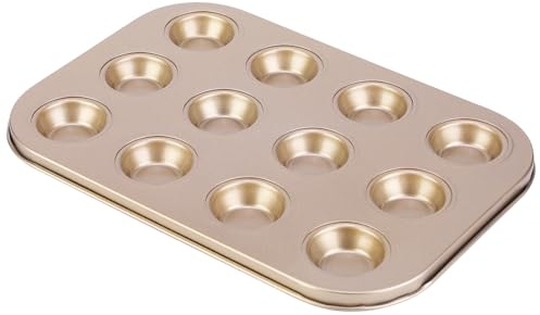 WIGUROE 12 Cupcake Tray for Baking, Carbon Steel Cupcake Tray, Cake Baking Mold with Anti-Stick Layer for Kitchen, Pastry Baking