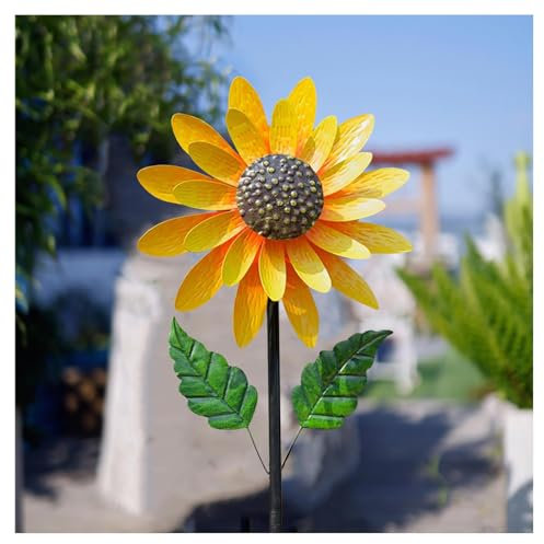 LHCXKJGS Sunflower Windmill, Girasol Doble Dirección De Movimiento Rehiletes De Viento para Jardin La JardíN DecoracióN del Patio
