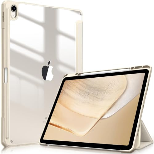Fintie Hybrid Hülle für iPad Air 13 Zoll M4/M3/M2 (2026/2025/2024) | Schlankes Stoßfeste PC-Rückschale Schutzhülle mit Stifthalter, Standfunktion, Auto-Sleep/Wake, Starlight
