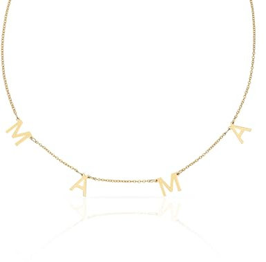 Franzy Munich Schmuck Halskette Damen Geschenke für Frauen MAMA - aus langlebigem Edelstahl mit 18 Karat Vergoldung – wasserfeste Halskette mit Buchstaben – 42-48cm Länge verstellbar