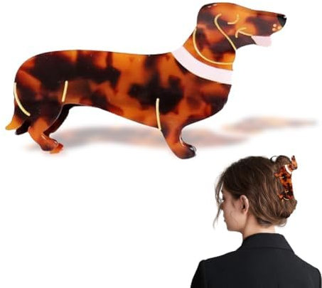 1Pc Haarklammer Hund Dackel Acetat Tier Haarspangen Haarspangen Damen und Haarspangen Mädchen Klauen Clips für Mädchen Hundeliebhaber Geschenke Rutschfeste Haarspange(Klauen Clip),Haarschmuck,Kosmetik