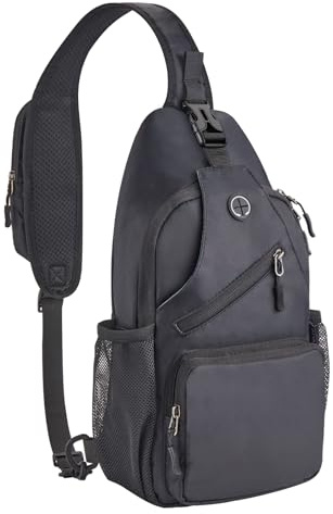 Javolto Sling Bag for men Crossbody Shoulder Backpack Chest Bag Travel Hiking Daypack-Black