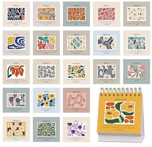 Calendario de Escritorio con 366 Afirmaciones Diarias, Motivacional, de Mindfulness y Autocuidado; Calendario Giratorio de Pie con Frases Inspiradoras; Accesorios para Escritorio de Oficina