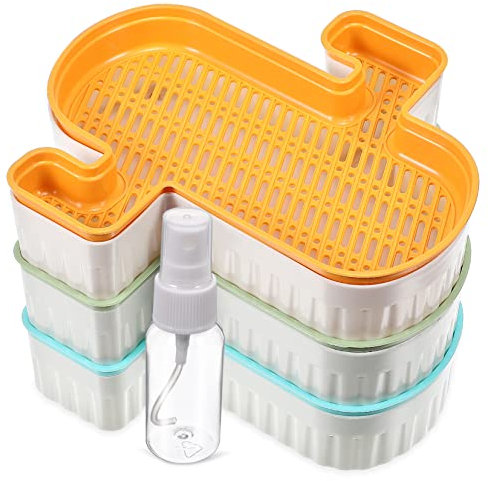 ANDRESLAD 3-teiliger Pflanzkasten Für Katzengras Kunststofferde Pflanzkasten Für Katzenpflanzen Mit Wasserflasche Leicht Und Robust Für Den Innen- Und Außenbereich