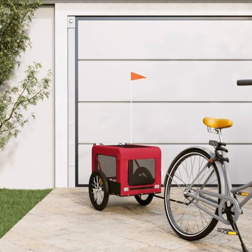 ShGaxin Fahrradanhänger Hunde Rot und Schwarz Oxford-Gewebe & Eisen, Fahrrad Anhänger, Lastenanhänger, Handwagen, Fahrrad-lastenanhänger, Lastenfahrrad - 93922