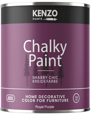 Contura KenzoPaints Kreidefarbe Möbel Farbe 750ml. Trend Farbtöne 2025 Möbellack Holz- Lack Shabby Chic Matt (Royal Purple, 750ml.)