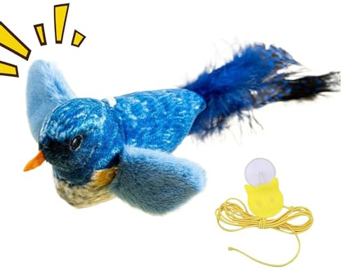 Katzenspielzeug Vogel, Zwitschernder Vogel Katzenspielzeug, Fliegender Vogel Katzenspielzeug, Katzenspielzeug Vogel Spielzeug Katze, Berührungsaktiviertes Kätzchenspielzeug Mit Hängendem Seil