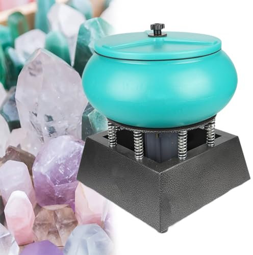GESAIDES Kit Professionale per Burattatura di Rocce, Ciotola Vibrante per Burattatura di Rocce Elettrica, Macchina lucidatrice per Burattatura di Rocce Vibrante, Accessori per Gioielli,12L