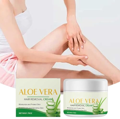 Crema depilatoria íntima y corporal de aloe vera en polvo sin dolor e irritación para una piel suave para la zona del bikini, piernas, brazos y axilas. Fórmula facial suave para todo tipo de piel (1)