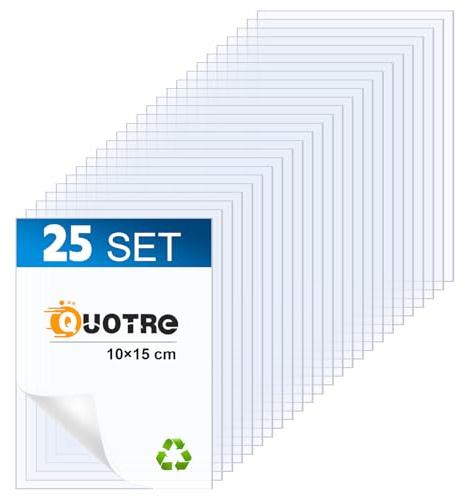25 Stück Kunststoffplatte 1mm Dicke Acrylglas Platte Kunststoff Acrylplatte Transparente Acrylglas Platten für Bilderrahmen, Fotorahmen,Paletten,Tischaufsteller (10x15cm)