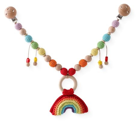 AQCQDQ Baby Mobile Kinderwagen Kette, Kinderwagen Anhänger Baby Mobiles Kinderwagen Kette, Geschenk zur Geburt für Neugeborenen Mädchen Junge (Regenbogen)