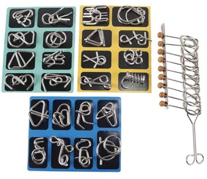 Ausi 25 Piezas De Rompecabezas De Alambre De Metal Para Desbloquear, Juego De Enclavamiento, Prueba De CI, Organizadora Para Juguetes De Trucos De Magia, Recuerdo De Fiesta