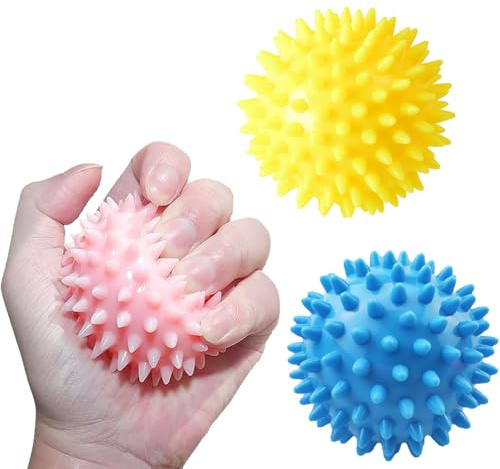 Igelbälle Massageball Set - 3 Stück Stachelball für Fußmassage, Handtraining & Faszienrolle - Hart & Weich Varianten - Ideal zur Muskelentspannung