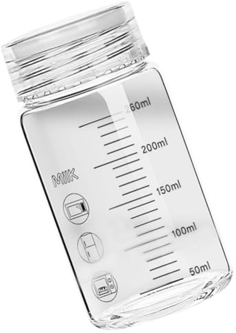 ULTECHNOVO Bottiglia d Acqua in Vetro Con Bilancia Tazza Per Acqua Bocca Larga Portatile Per Bevande