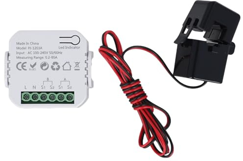 FACAIIO ZigBee Energiemonitor mit CT-Stromsensor-Klemme, 1/2 K, für Tuya Smart Life App-Steuerung, 80 A Spannung, Strom, Stromverbrauchsverfolgung