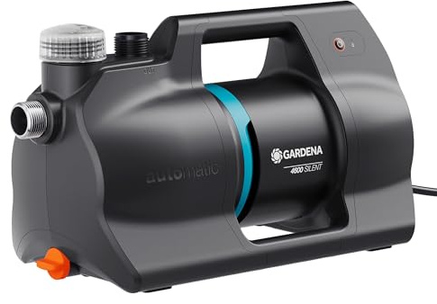 Gardena Autom. Hem&Trädgård Pump 4600 Silent Pumpar: Automatiserad bevattning och för hushåll vattenförsörjning, 25% lägre energiförbrukning*, Tyst teknik, Regn- och UV-beständigt hölje (9070-20)