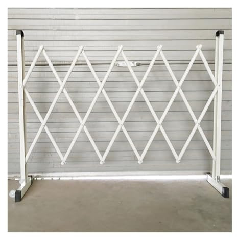 Bärbart expanderbart basstaket med hjul – vikbar FRP trafiksäkerhetsspärr för underhåll lätt att flytta 119 x 348 cm vit teles-design för förbättrad synlighet