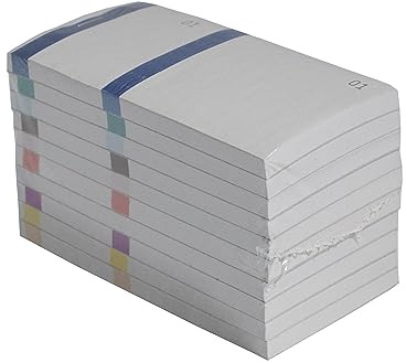 Exacompta - Réf. 96399E - Paquet de 10 blocs vendeurs 100 feuillets numérotés de 1 à 100 - 2 coupons 1 détachable - Pour kermesse, loterie, tombola - Format 6,6 x 13,5 cm - bande couleur - Assorties