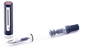 TWSBI Eco, Schwarz, Feder F, Füllfederhalter, Demonstrator, Kolbenfüller, Kolben, Füllfederhalter