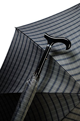 Gastrock Stock im Schirm verstellbar - Stützschirm Stick´n Brella Karo grau-blau