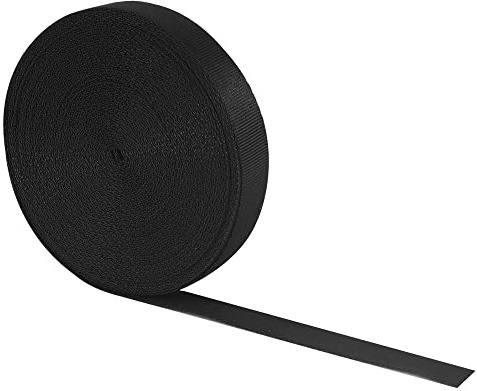RETON 15 mm 10 meter svart nylon tungt vävband, hållbara bagageremmar, elastiska väskremmar för bagage resväska ryggsäck ryggsäckar lastband gör-det-själv-tillbehör (15 mm, 10 meter)
