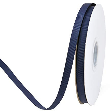 Ribest Navy Grosgrain Ribbon, 3/8 Inch 50 Yards, Navy Blue Ribbon for Gift Wrapping Flower Bouquet Hair Bows Wedding Decoration