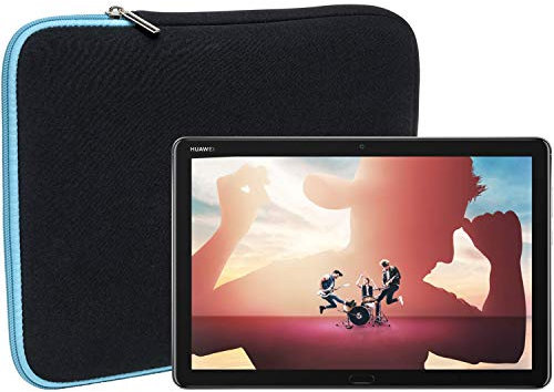 Slabo Tablet Tasche Schutzhülle für Huawei MediaPad M5 Lite (10.1) Hülle Etui Case Phablet aus Neopren – TÜRKIS/SCHWARZ
