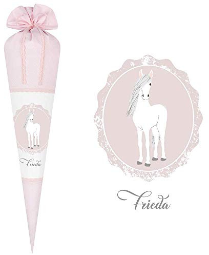 Pferd Schultüte mit Namen aus Stoff 70cm groß
