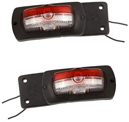 2X Positionsleuchten rot/Weiss E20 Begrenzungsleuchte 12V Umrissleuchte Anhänger