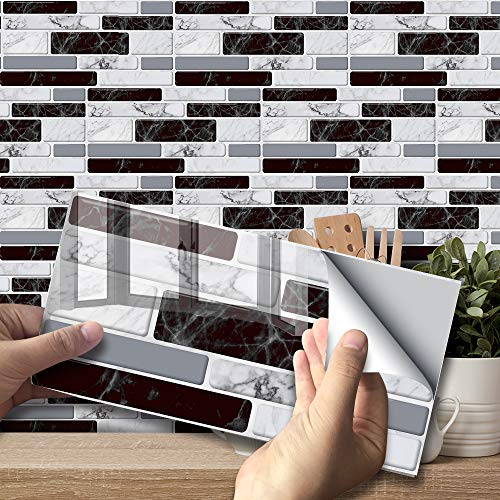 Wall Tile Transfers Sticker for Home Decor, Peel & Stick self-Adhesive splashback, Tile Decals for Living Room Kitchen Bathroom Decor, 9 Pieces