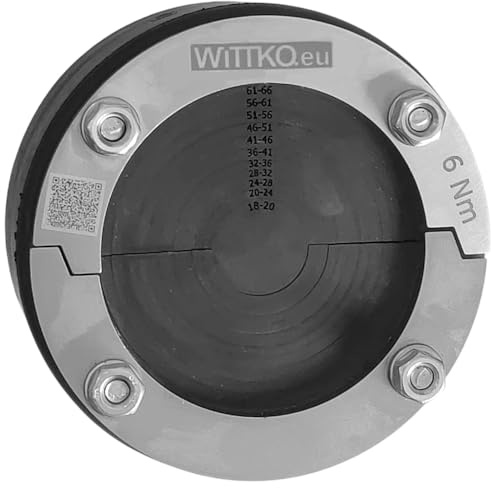 WITTKOWARE 100mm Mauerdurchführung (DN100 Ringraumdichtung) geteilt | 1-fach 18-66mm | Zwiebelringtechnik & Radondicht | V2A Edelstahl & EPDM | Druckdicht 2,5 bar