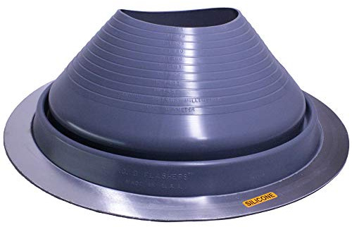 Flashers #9 Silicone Grey High Temp Round Flexible Roof Jack Pipe Boot Metal Roofing Pipe Flashing (Pipe OD 10 to 19) - 100% Made in The USA