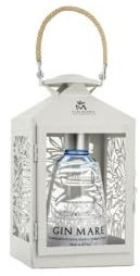 Gin Mare - Ginebra Premium Mediterránea con Botánicos Naturales, Botella de 700 ml, Presentado en Farolillo Metálico, Pack Regalo