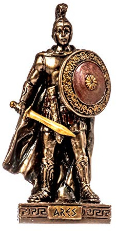 BeautifulGreekStatues Ares Mars Kriegsgott Zeus Sohn Miniatur Kaltguss Bronze Statue 9cm