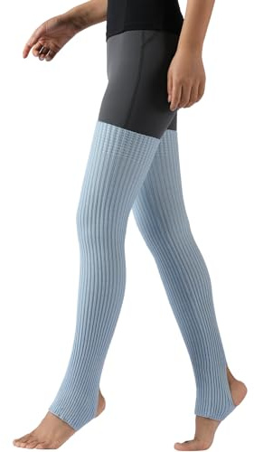 Nanxson Femmes Jambière Guêtres Genouillères Longue Leggings Chauffe-jambes Pour la Danse Fitness Yoga (bleu clair)