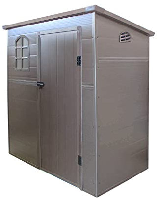 casetta in resina da giardino porta attrezzi (Marrone, cm 191 x 111 x 194 h)